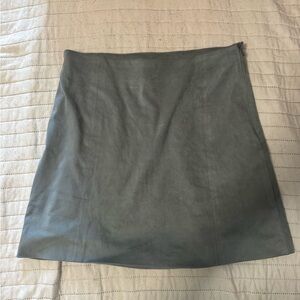 Francesca's Collections Slate Gray Faux Leather A-Line Mini Skirt